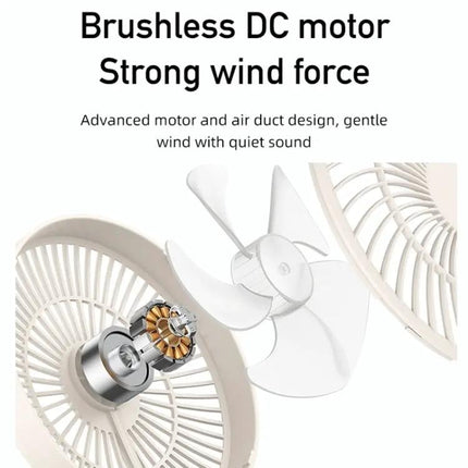 Foldable Rechargeable Swivel Wall And Desktop Fan With Light