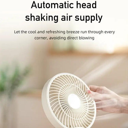 Foldable Rechargeable Swivel Wall And Desktop Fan With Light