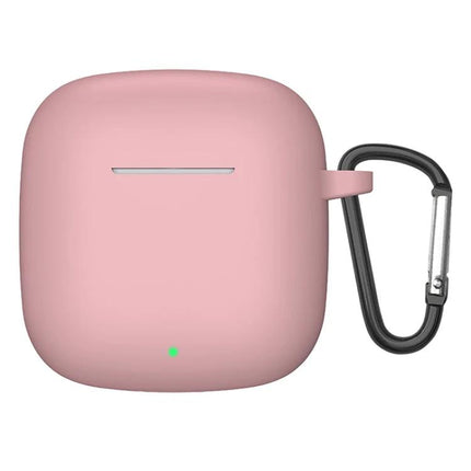Silicone Case Keeps Huawei Earbuds Safe for Daily Outings - Pink silicone protective case with carabiner for on-the-go charging