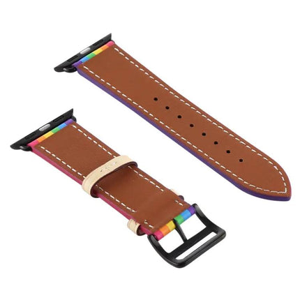 Rainbow Leather Apple Watch Band Compatible 38-45mm
