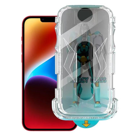 iPhone Privacy Tempered Glass Screen Protector For Daily Public Use In Cafes Or Transit - clear case showing privacy glass demo