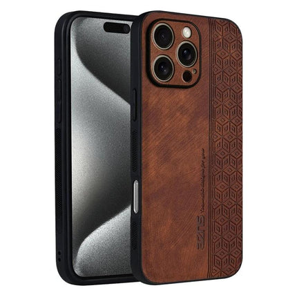 AZNS Embossed Phone Case For IPhone Series Everyday Protection With Embossed Skin Texture - brown leather-look 3D grip iPhone case