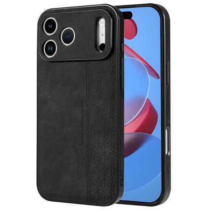 AZNS Phone Case For Everyday iPhone Protection - black dual-material leather exterior with textured grip and TPU core protecting iPhone from scratches and bumps