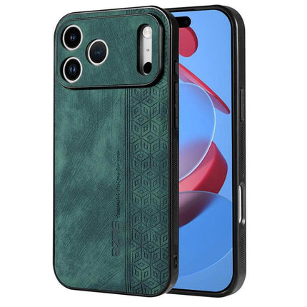 AZNS Phone Case For Everyday iPhone Protection green leather-look TPU dual-material slim grip case