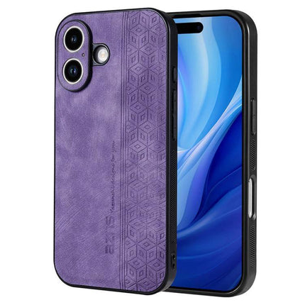 AZNS Phone Case For Everyday iPhone Protection in textured purple leather TPU dual-material slim grip case