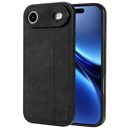 AZNS Embossed Phone Case For IPhone Series Everyday Protection With Embossed Skin Texture - black textured TPU grip for iPhone 16 models