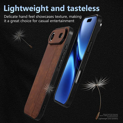 AZNS Embossed Phone Case For IPhone Series Everyday Protection With Embossed Skin Texture - brown embossed TPU leather-like iPhone case showing grip and camera cutout