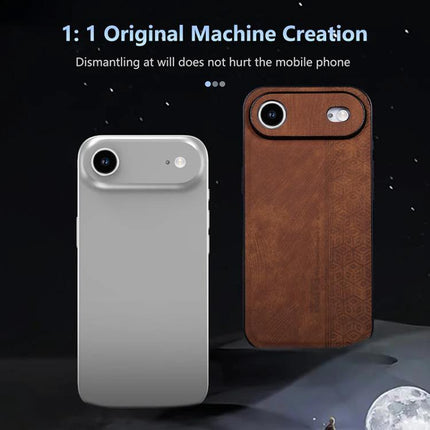 AZNS Embossed Phone Case For IPhone Series Everyday Protection With Embossed Skin Texture - brown leather-like 3D grip iPhone case