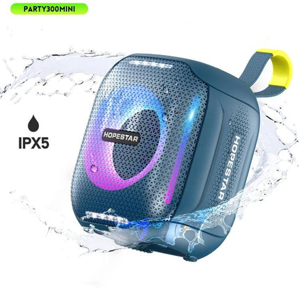 HOPESTAR Portable Bluetooth Speaker For Outdoor Picnics And Home compact IPX5 waterproof blue speaker with LED lights
