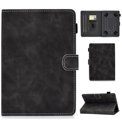 Universal Leather Flip Case for 7 to 10 Inch Tablets with Holder in black PU leather with card slots and foldable stand