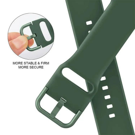 Silicone Pin Buckle Watch Band For Apple Watch SE 44mm
