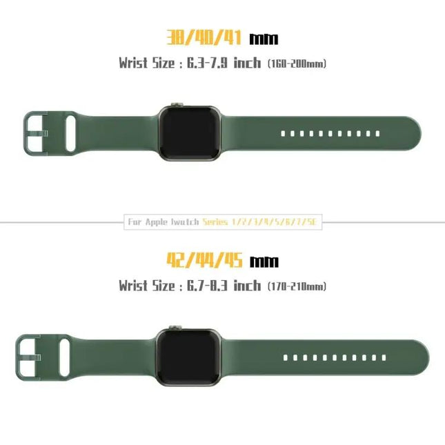 Silicone Pin Buckle Watch Band For Apple Watch 40mm