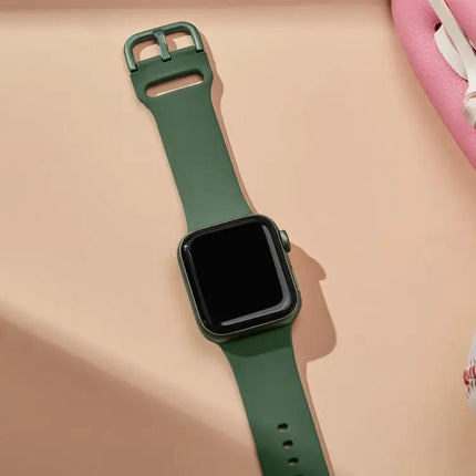 Silicone Pin Buckle Watch Band For Apple Watch 44mm
