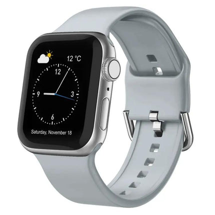 Silicone Pin Buckle Watch Band For Apple Watch Series 4 40mm