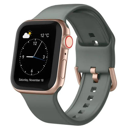 Silicone Pin Buckle Watch Band For Apple Watch 42mm
