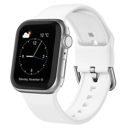 Silicone Pin Buckle Watch Band For Apple Watch 45mm Series 9