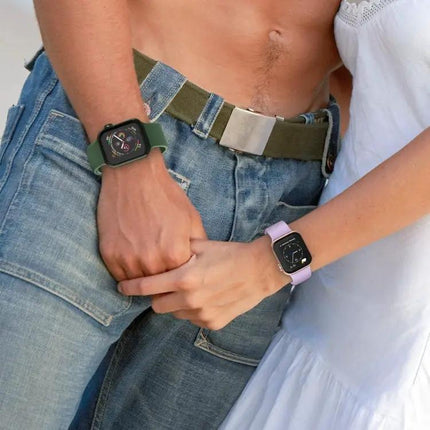 Silicone Pin Buckle Watch Band for Apple Watch SE 44mm