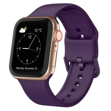 Silicone Pin Buckle Watch Band for Apple Watch SE 44mm