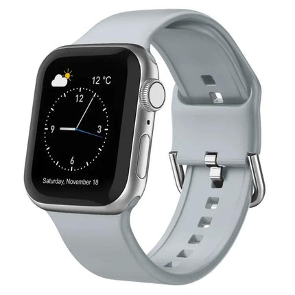 Silicone Pin Buckle Watch Band For Apple Watch SE 40mm