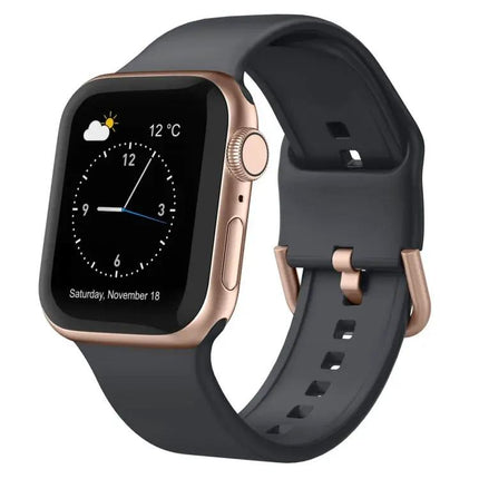 Silicone Pin Buckle Watch Band For Apple Watch SE 40mm