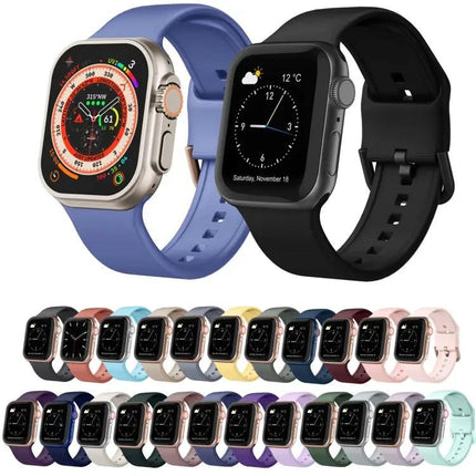 Silicone Pin Buckle Watch Band For Apple Watch 44mm