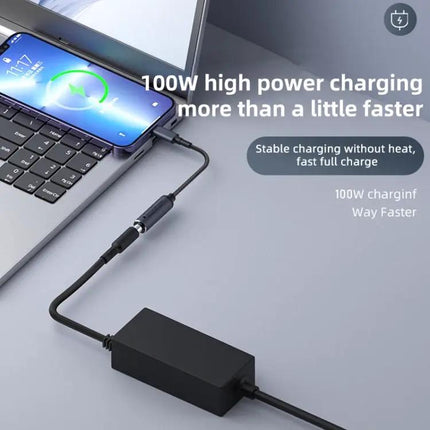 Adaptateur secteur 100W DC vers USB-C pour recharger ordinateurs et ordinateurs portables