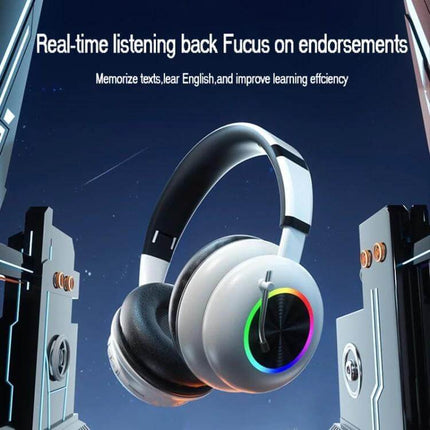 Foldable Wireless Headset For Gaming And Calls With Mic, foldable lightweight wireless headset with mic and RGB earcup