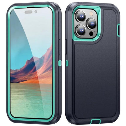 Waterproof Phone Case For Daily On-The-Go Protection - teal-accent rugged 3-layer protective phone case shielding from water, dust, scratches