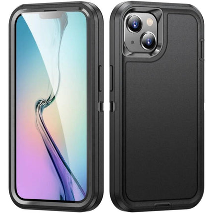 Waterproof Phone Case For Daily On-The-Go Protection – rugged black 3-layer (PC-rubber-PC) case showing front screen and sealed back with camera cutout
