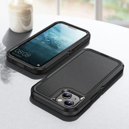 Life Rugged Phone Case for Everyday Outdoor Use - black 3-layer iPhone 15 protective case shown front and back