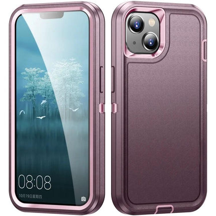 Life Rugged Phone Case for Everyday Outdoor Use shown in rose metallic 3-layer protective iPhone 15 case guarding against drops and rain