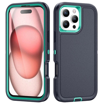 Rugged Phone Case For Everyday Protection And Daily Use With Drop Resistant Design - teal-accent 3-layer drop resistant phone case for iPhone