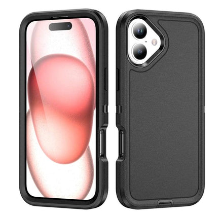 Waterproof Phone Case For Daily On-The-Go Protection — black 3-layer PC–rubber–PC rugged phone case with clear screen access