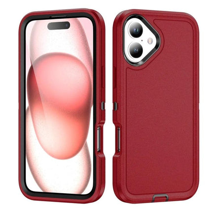 Waterproof Phone Case For Daily On-The-Go Protection - red 3-layer PC-rubber-PC durable splash, dust and impact resistant phone case with easy port access