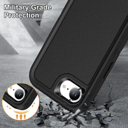 Rugged iPhone Case For Daily Use And Travel showing military-grade black protective case with raised edges and impact-resistant corners