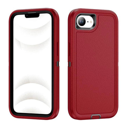 Rugged iPhone Case For Daily Use And Travel - red three-layer protective case shields iPhone from drops, dust, and smudges while keeping full access to controls