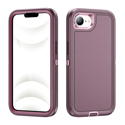Rugged iPhone Case For Daily Use And Travel in rose purple showing front screen protection and textured three-layer back