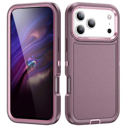 Rugged iPhone Case For Daily Use And Travel in rose gold showing front and back protective three-layer design