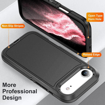 Rugged Phone Case For Everyday Protection And Daily Use With Drop Resistant Design - 3-layer black non-slip raised edge case