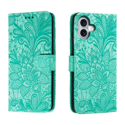 Leather Flip Case for Everyday Phone Protection in teal floral pattern with 360-degree coverage and built-in stand