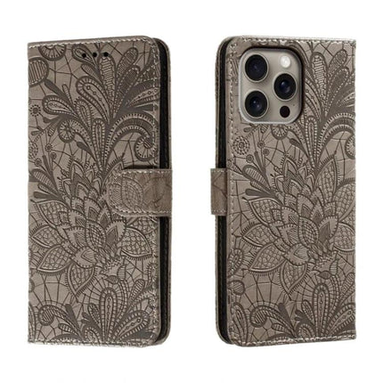 Leather Flip Case for Everyday Phone Protection with embossed floral pattern, slim 360-degree cover and built-in stand