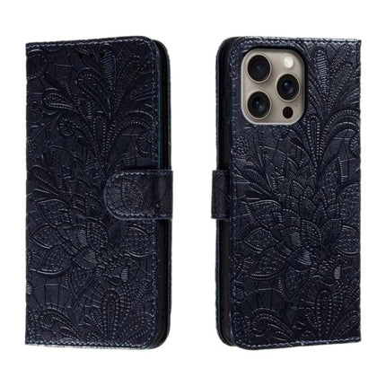 Leather Flip Case for Everyday Phone Protection shown in embossed navy leather wallet style with 360-degree coverage and built-in stand