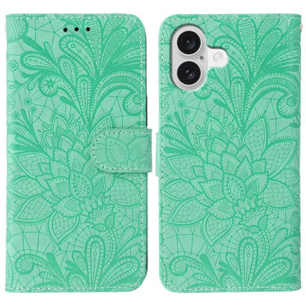 Stylish Leather Flip Case for Everyday Phone Protection in mint green PU leather with floral embossed pattern and built‑in stand