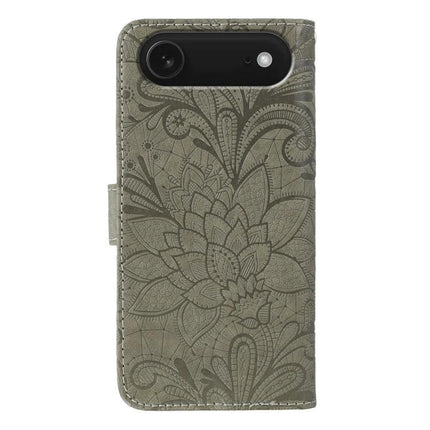 Leather Flip Case for Everyday Phone Protection in olive floral embossed leather wallet-style cover with stand and 360-degree corner protection