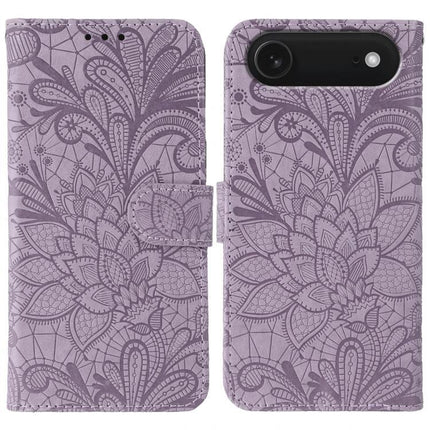 Leather Flip Case for Everyday Phone Protection in lavender floral folio design with built-in stand and 360-degree corner coverage