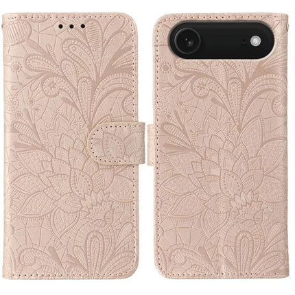 Leather Flip Case for Everyday Phone Protection in blush pink embossed floral wallet style with 360-degree coverage and built-in stand