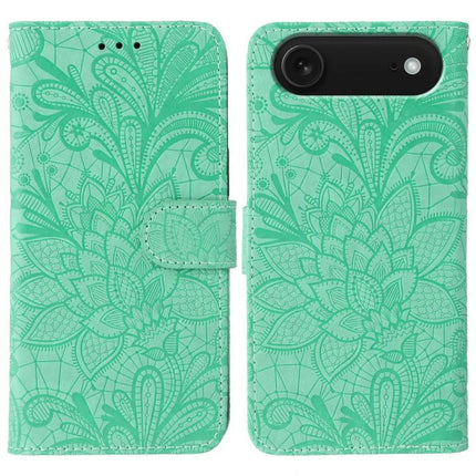 Leather Flip Case for Everyday Phone Protection — mint green floral embossed wallet folio with 360° coverage and built-in stand