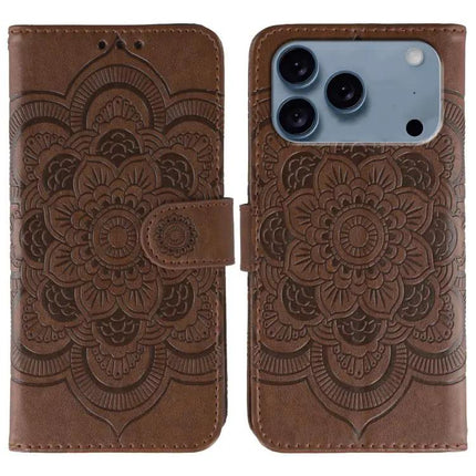 Sun Mandala Leather Phone Case For Everyday Protection