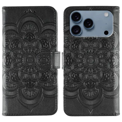 Sun Mandala Leather Phone Case For Everyday Protection