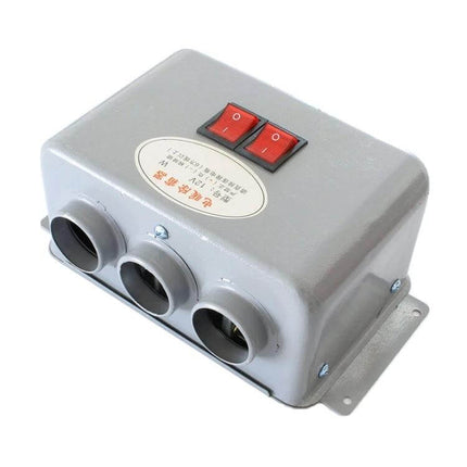Car 3-Hole Electric Demister Heater For Windshield Frost 12V/24V - compact 3-nozzle 400W defogger with dual switches for fast de-icing and improved visibility